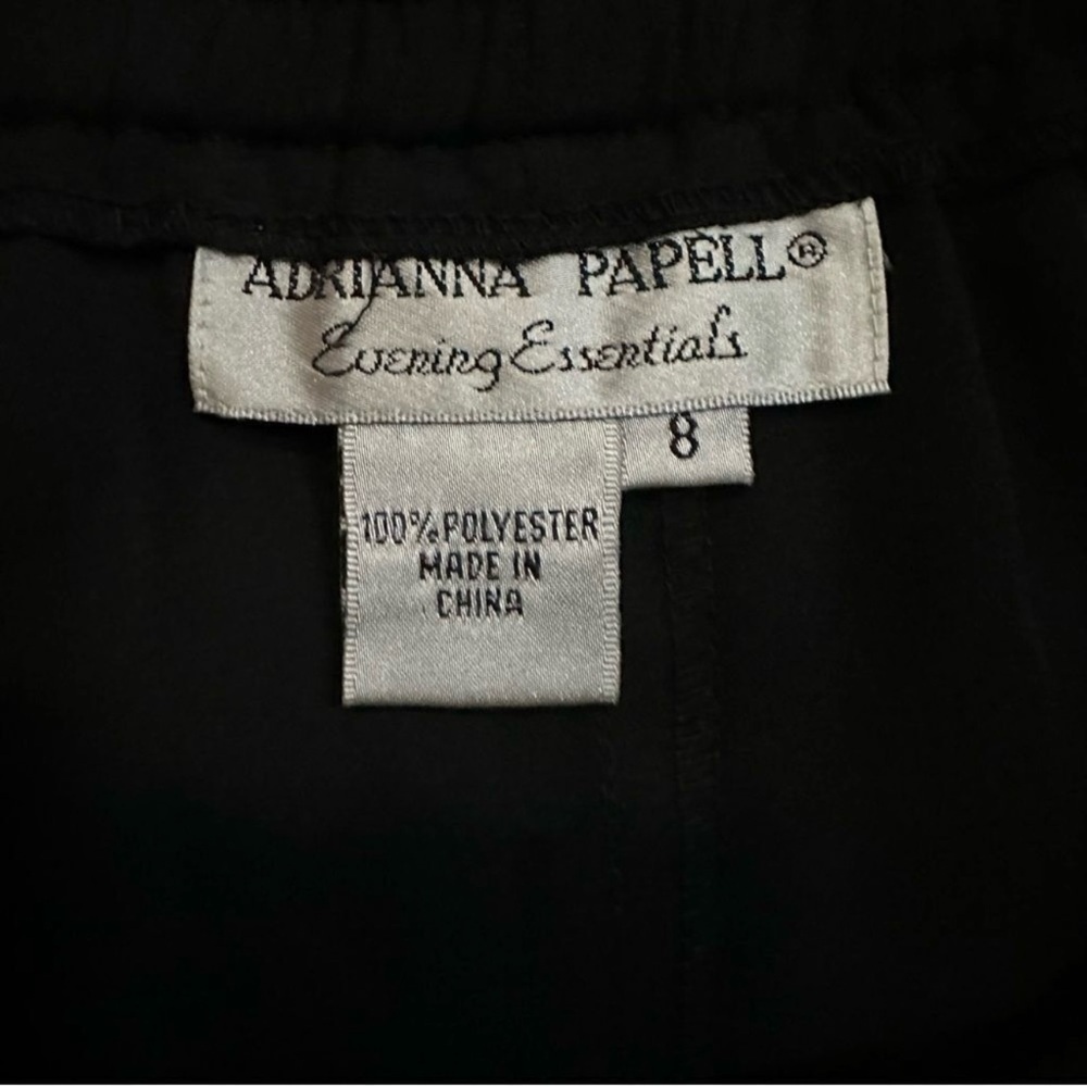 Adrianna Papell Evening Essentials Palazzo Black Sheer Overlay Pants Sz 8 - Picture 4 of 8